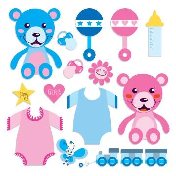 Baby Elements Collection Illustrazione stock