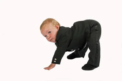 Baby executive exercise Stock Photos