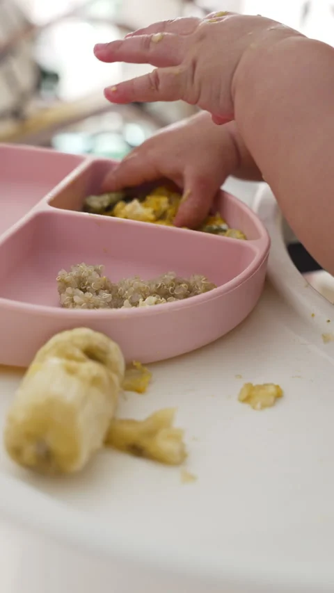 Baby Exploring Complementary Feeding Stock Footage 289351802