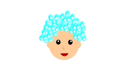 Baby face with bubbles Stock Footage 247464023