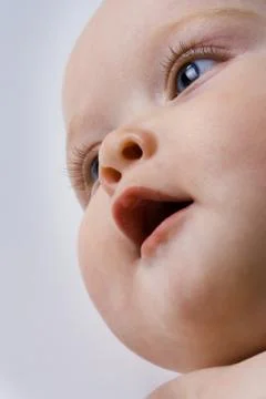 Baby face close-up Stock Photos