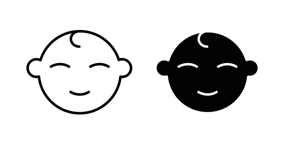 Baby face icon bundle for website design projects Stock Illustration
