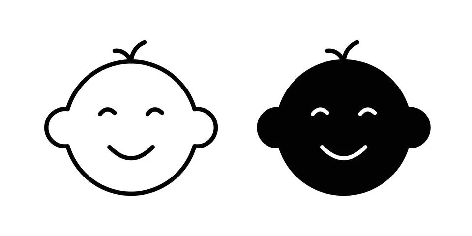 Baby face icon for web projects Stock Illustration