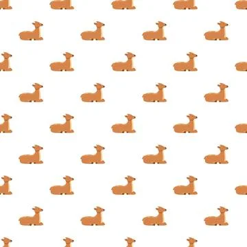 Baby fawn seamless pattern lying on white background Illustrazione stock