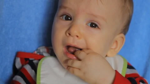 Baby fed from a spoon Stock Footage 49446857