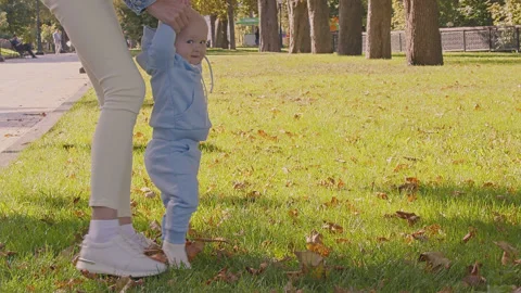 Baby first steps 3 Stock Footage 264582405