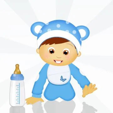 Baby first steps Stock Illustration