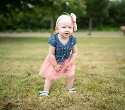 Baby first steps Stock Photos