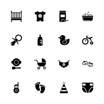 Baby - Flat Vector Icons Stock Illustration