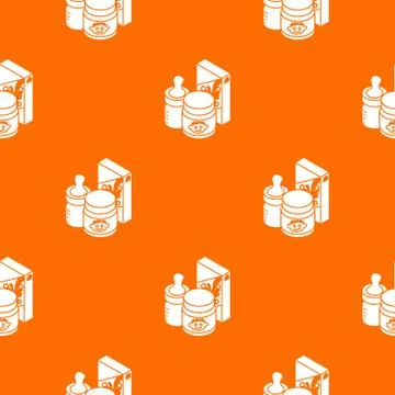 Baby food pattern vector orange Stock Illustration
