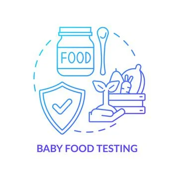 Baby food testing blue gradient concept icon Stock Illustration
