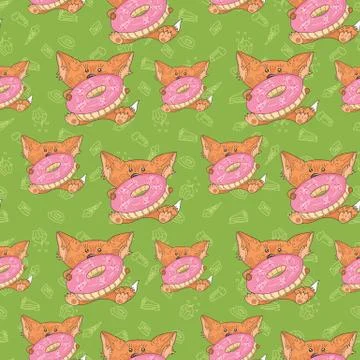 Baby fox pattern Stock Illustration