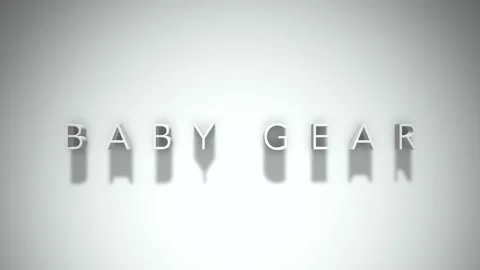 Baby gear 3D title animation with shadows on a white background Stock Footage 297801697