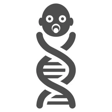 Baby Genes Flat Vector Icon 스톡 일러스트