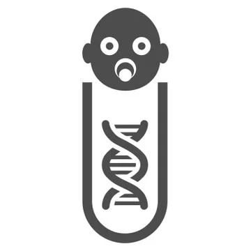 Baby Genetic Analysis Flat Vector Icon Stock Illustration