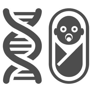 Baby Genetics Flat Vector Icon イラスト素材