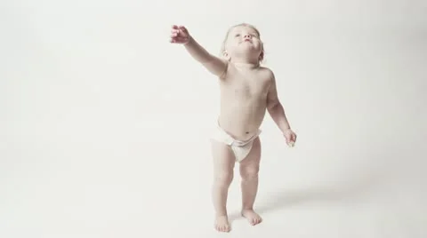 Baby Girl Reaching Out Stock Footage