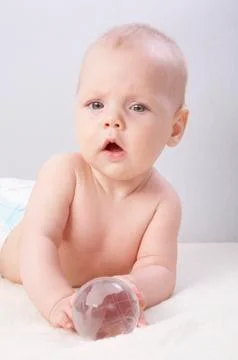 Baby &amp; globe Stock Photos