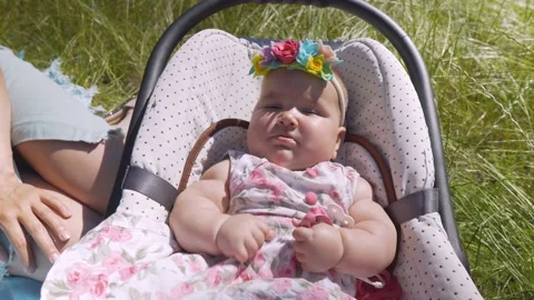 Baby in the grass close-up. Stock Footage 135411002
