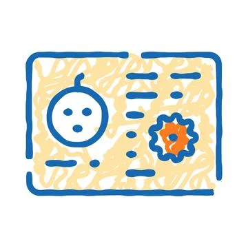Baby growth development milestone chart doodle concept Stock Illustration
