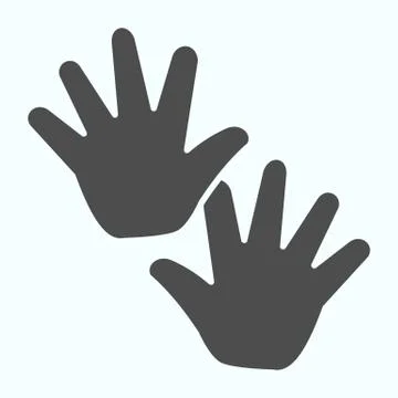 Baby hands print solid icon. Child palms imprint vector illustration isolated on Stock Illustration