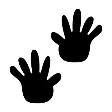 Baby hands solid icon. Baby hand prints vector illustration isolated on white Stock Illustration