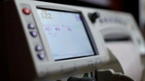 Baby heart monitor in maternity ward of hospital Stock Footage