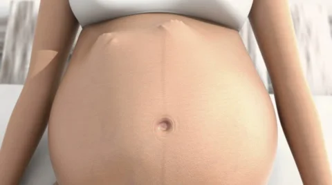 Baby Hitting Belly Stock-Footage 43353304