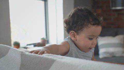 Baby at home first steps Stock Footage 104616227