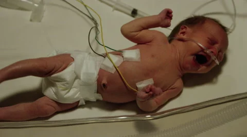 Baby in Hospital Wide Stock Footage
