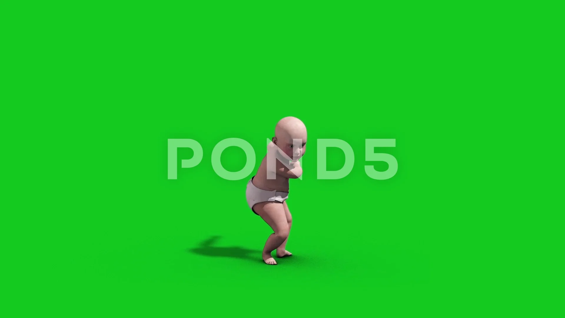 Baby House Dance Dancer Green Screen 3D ... | Stock Video | Pond5