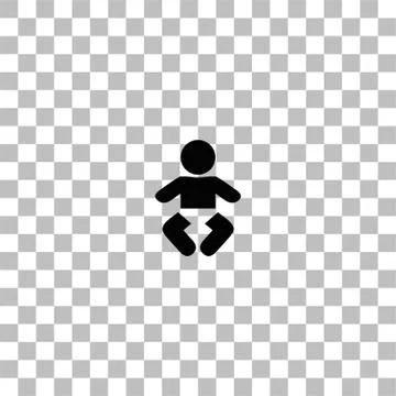 Baby icon flat Stock Illustration