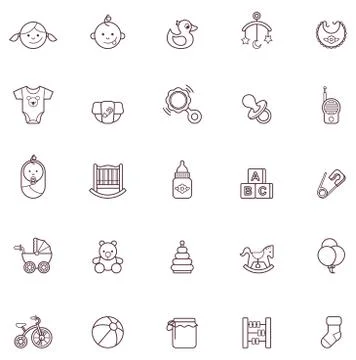 Baby icon set Stock Illustration