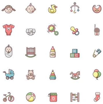 Baby icon set Stock Illustration