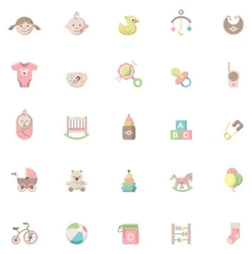 Baby icon set Stock Illustration