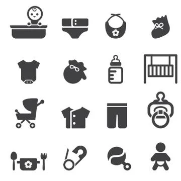 Baby icon set Stock Illustration