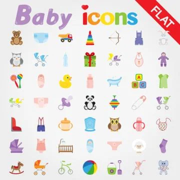 Baby. Icon set Stock Illustration