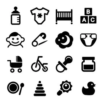 Baby icon set Ilustração Stock