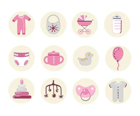 Baby icon set.  Stock Illustration