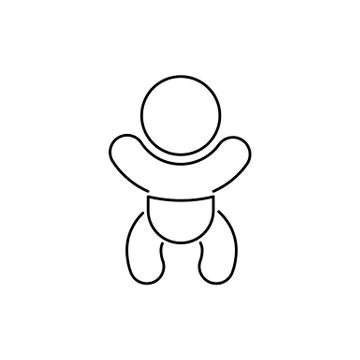 Baby icon simple flat style vector illustration Stock Illustration