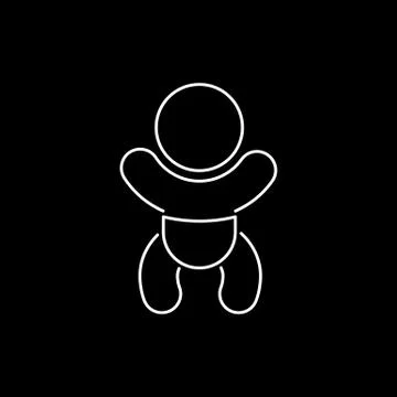 Baby icon simple flat style vector illustration Stock Illustration