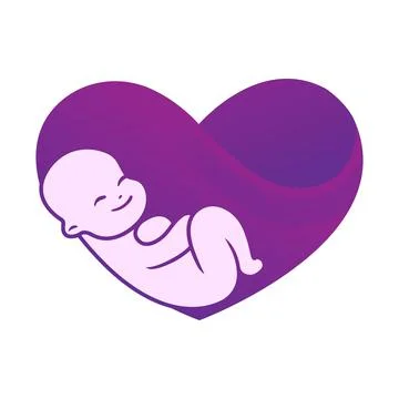 Baby inside heart Stock Illustration