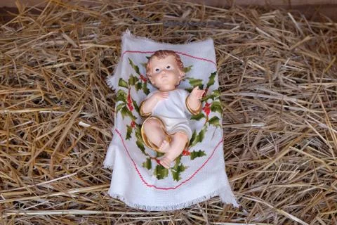 Baby Jesus figure, Nativity scene Stock Photos