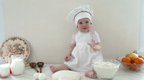 Baby in the kitchen 3 Stock Footage 63294413
