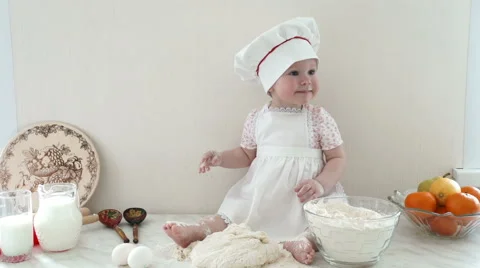 Baby in the kitchen 4 Stock Footage 63294399