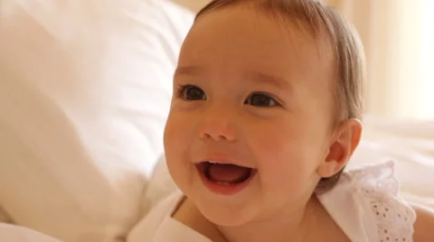 Baby laughing Stock Footage 43617366