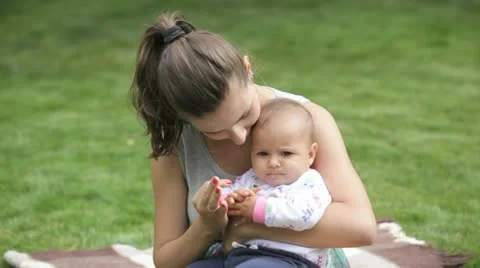 Baby learn to count Stock Footage 11387426