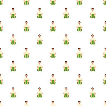 Baby learning potty training seamless pattern Illustrazione stock