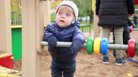 Baby learns to count Stock Footage 142236111
