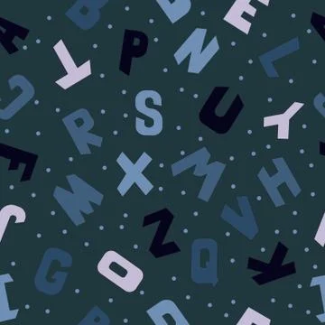 Baby letters seamless pattern. Vector alphabet background EPS 10. Stock Illustration